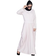 Pleated travel abaya dress- Light-Pink color